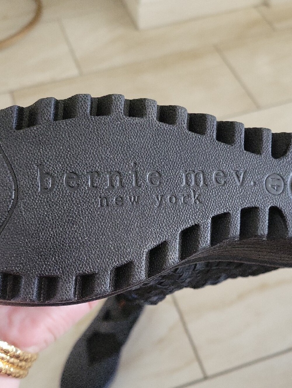 bernie mev. Black Woven Mary Jane  Shoes with Cross Strap - Picture 5 of 7
